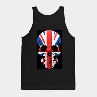 The United Kingdom Flag Skull Illustration Tank Top